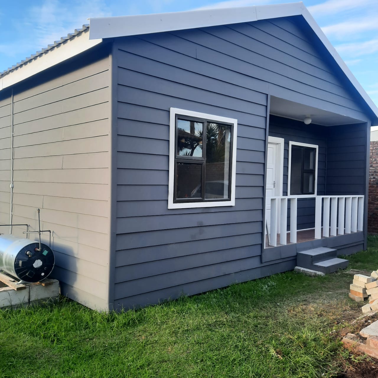 Completed dwelling, exterior